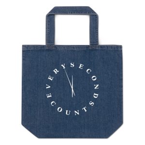 Organic denim tote bag