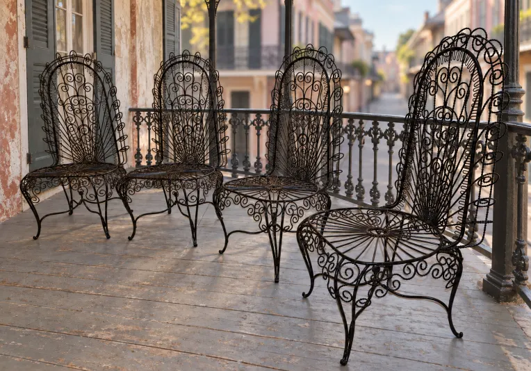Salterini Wrought Iron Peacock Chairs